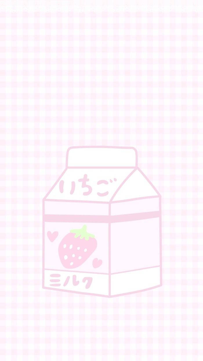 A Pink Box With Strawberries On It Wallpaper