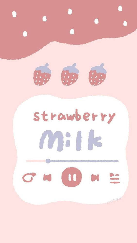 Jordbær mælk tapet Wallpaper