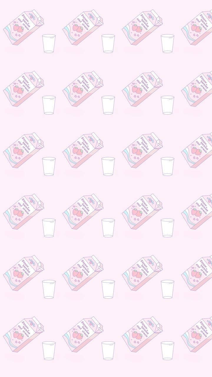 Njutav Ett Kallt Glas Jordgubbsmjölk - Den Perfekta Uppfriskande Drycken. Wallpaper