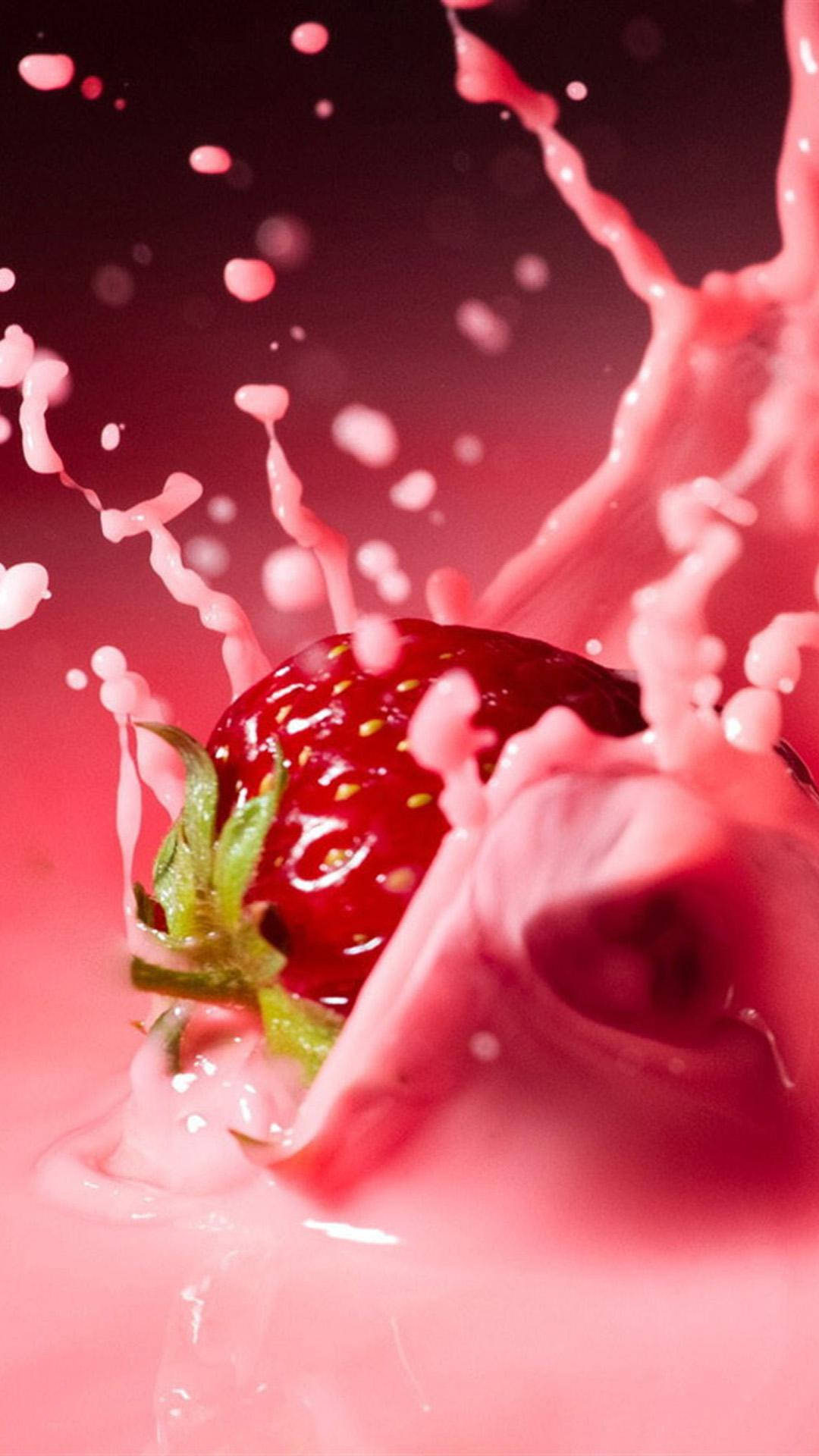 Cool, forfriskende jordbær mælk Wallpaper