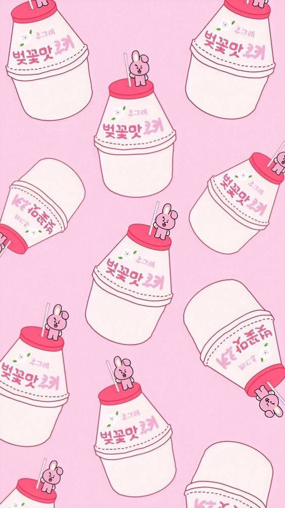 "Cool and creamy strawberry milk" Wallpaper