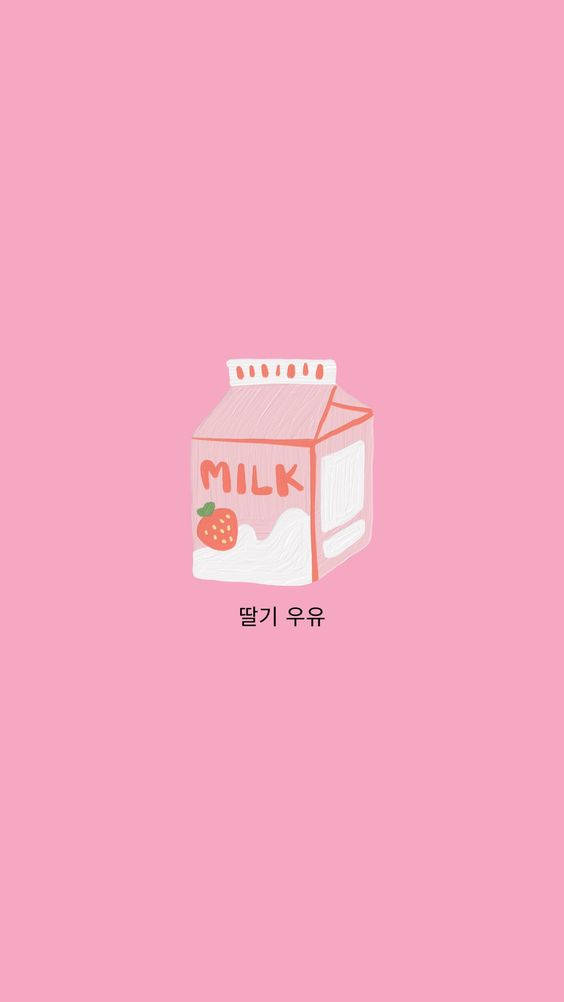 A Pink Background With A Milk Box On It Wallpaper