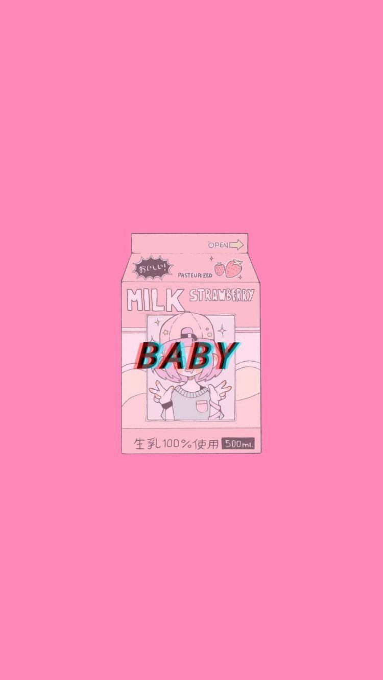 A Pink Package With The Words Milk Baby On It Wallpaper