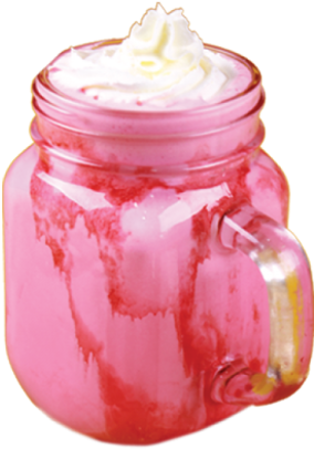 Strawberry Milkshakein Mason Jar PNG