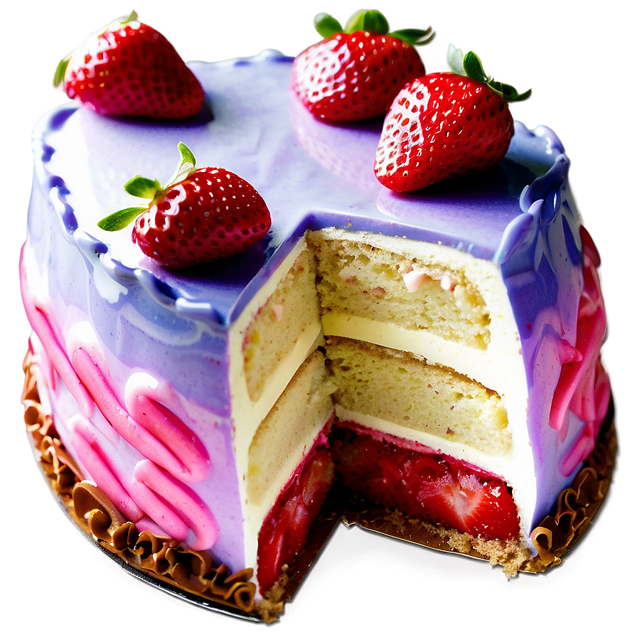 Strawberry Mirror Cake Png Bky54 PNG