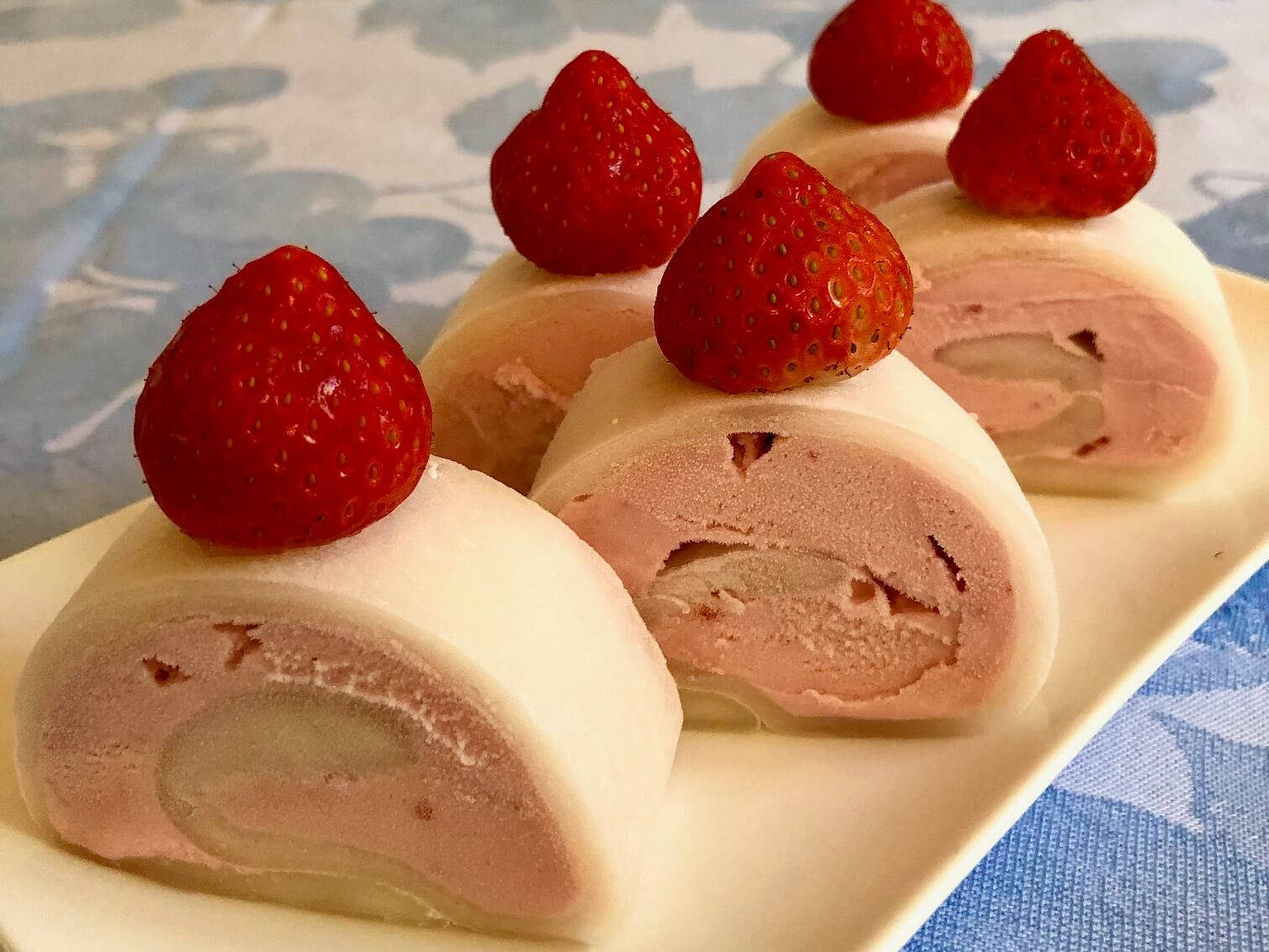 Strawberry Mochi Ice Cream Wallpaper