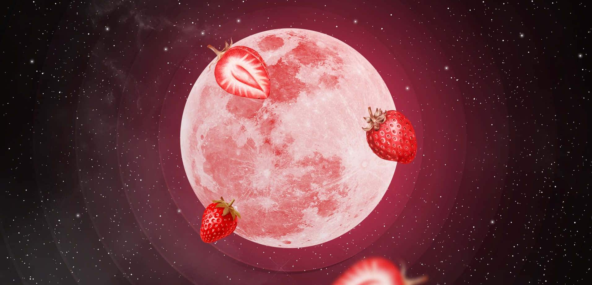 Fantaisie De Lune Fraise Fond d'écran