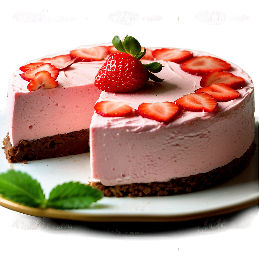 Strawberry Mousse Cake Png 06212024 PNG