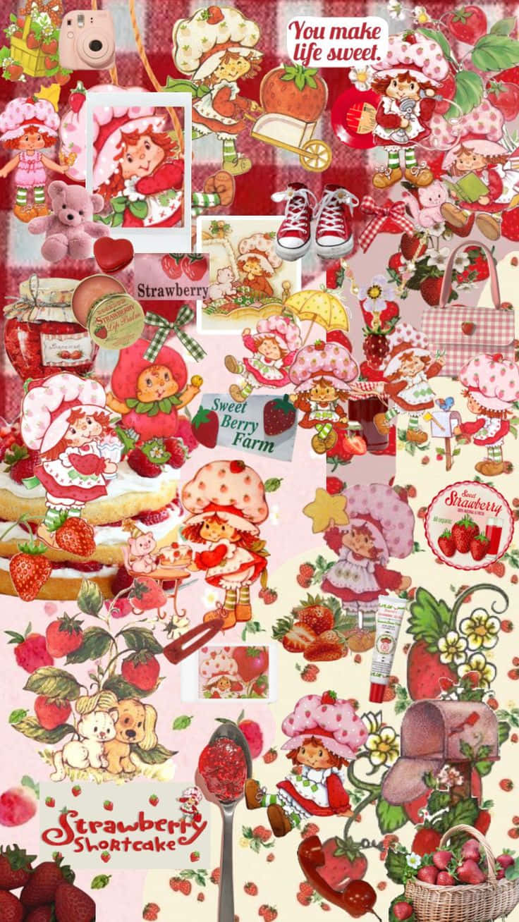 Strawberry Shortcake Collage Aesthetic Wallpaper