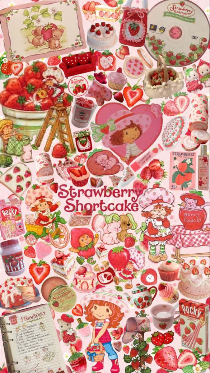 Strawberry Shortcake Collage Aesthetic Wallpaper