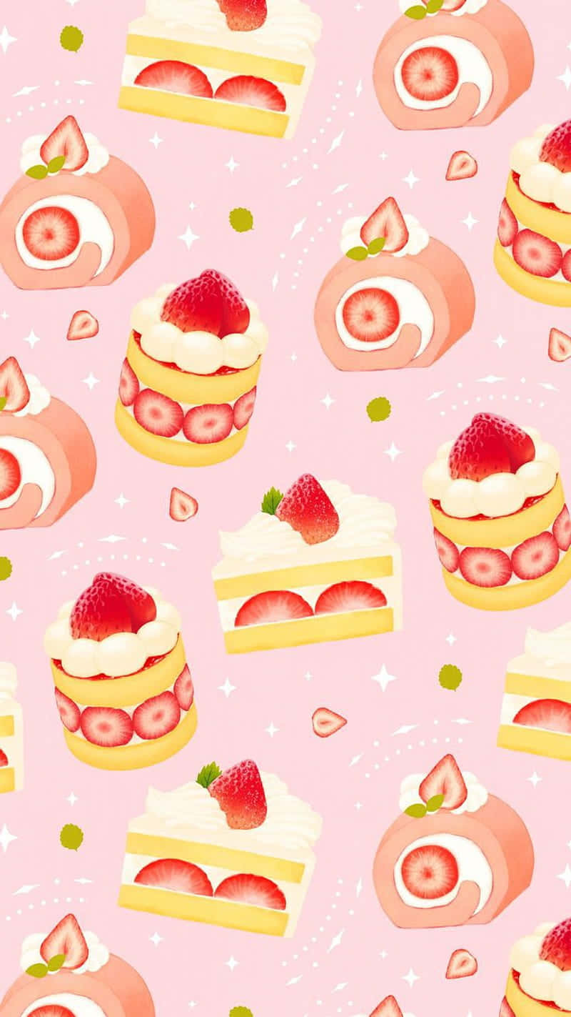 Strawberry Shortcake Dessert Pattern.jpg Wallpaper