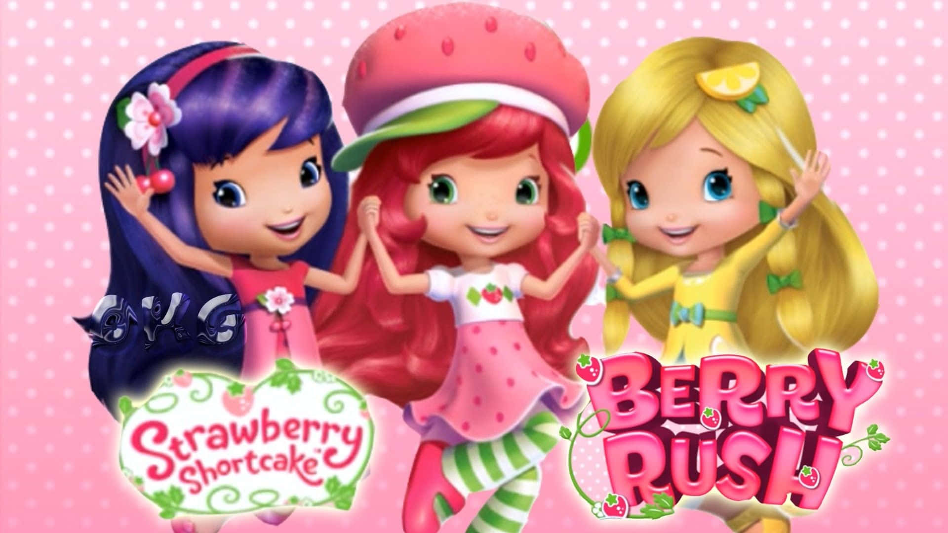 Personajesde Strawberry Shortcake Berry Rush Fondo de pantalla