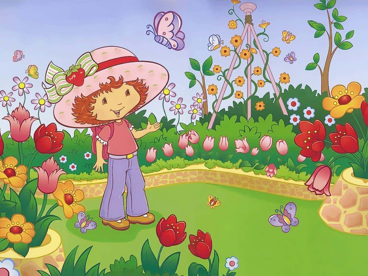 Jordgubbstårtan2003 Cartoon Garden Wallpaper