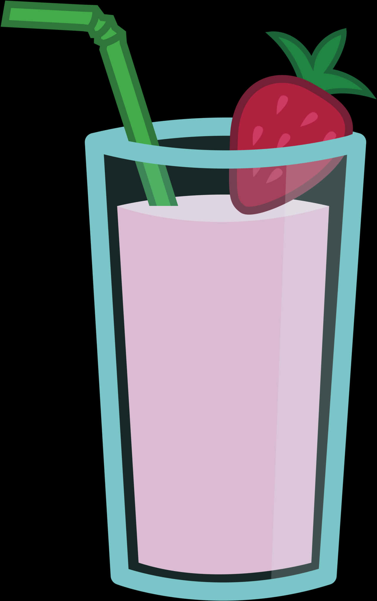 Download Strawberry Smoothie Cartoon Illustration | Wallpapers.com