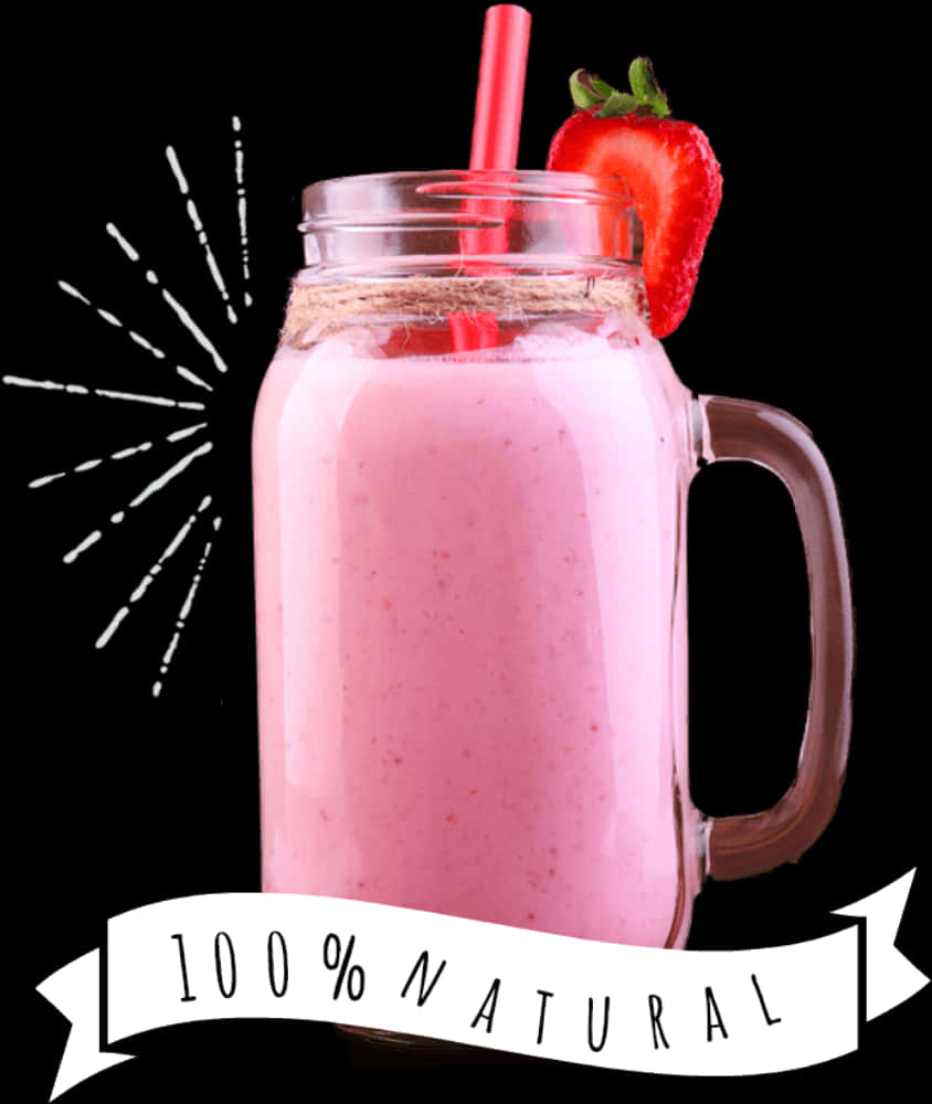 Strawberry Smoothie Natural Advertisement PNG