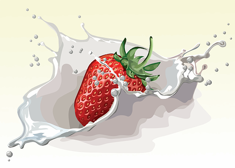Strawberry Splash Art PNG