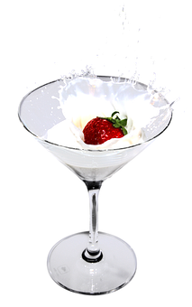 Strawberry Splashin Martini Glass PNG