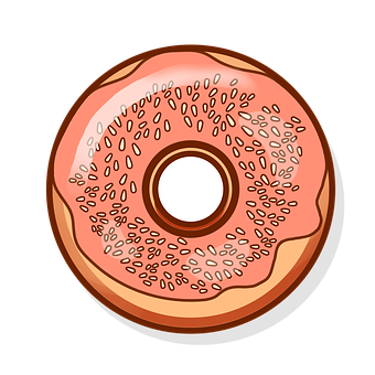 Strawberry Sprinkled Donut Illustration PNG