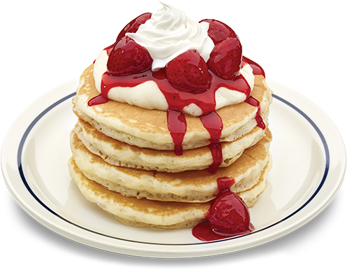 Strawberry Topped Pancakes PNG
