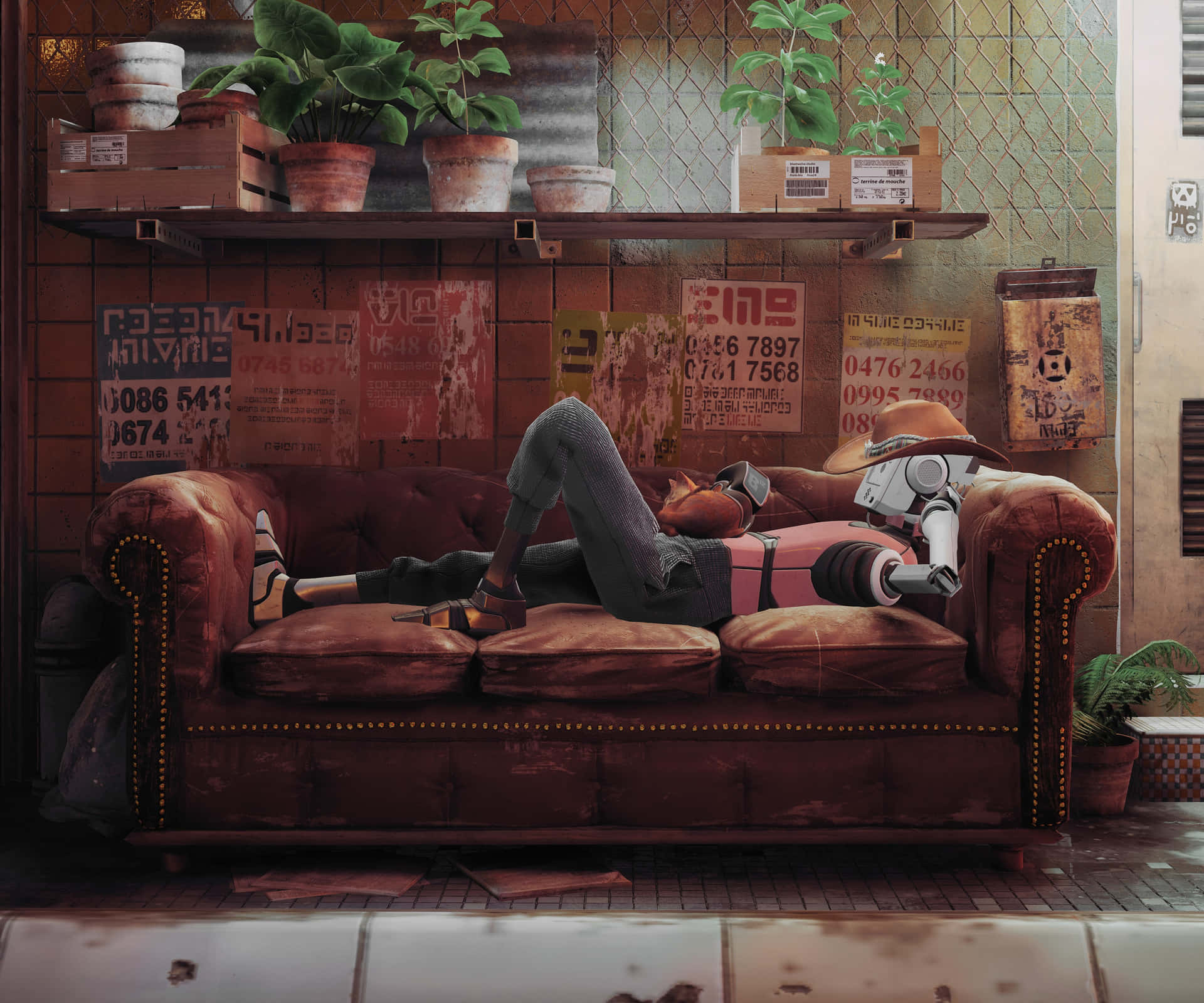 Stray Game Couch Rest Wallpaper