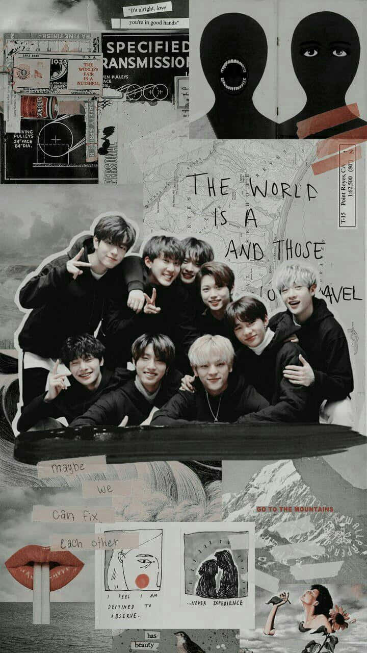 Stray Kids Group Aesthetic Collage Wallpaper