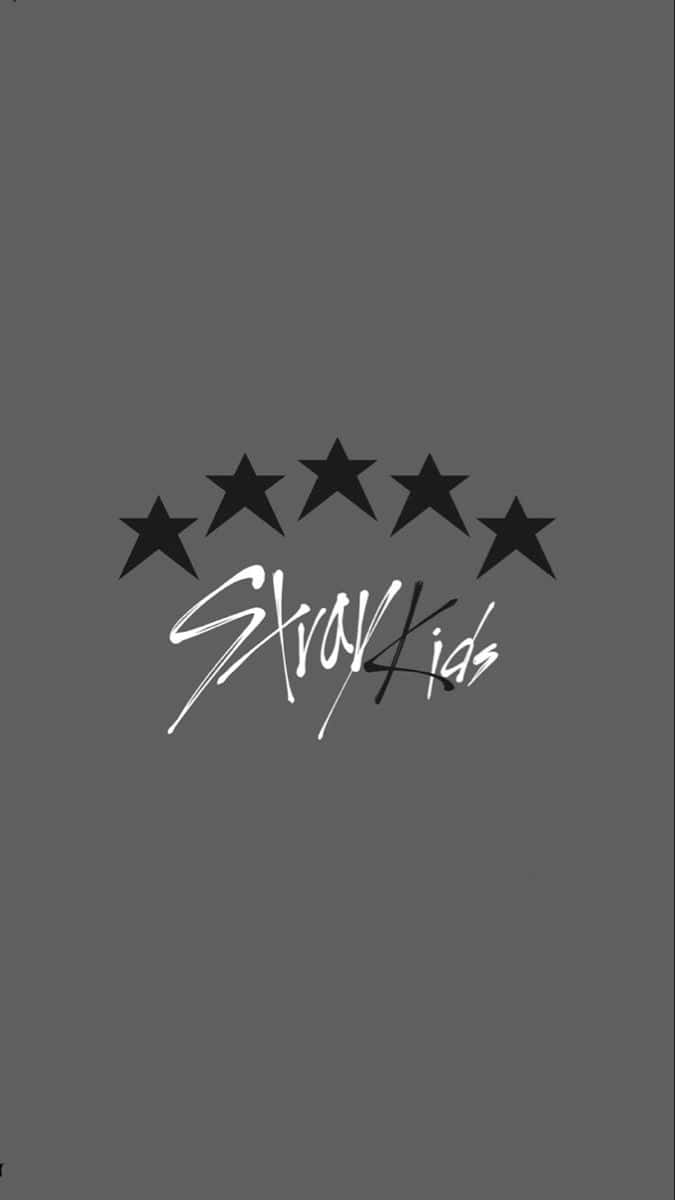 Stray Kids Logo Gray Background Wallpaper