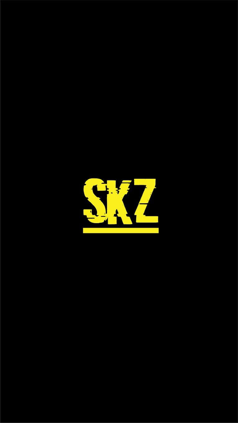 Stray Kids Logo Yellowon Black Wallpaper