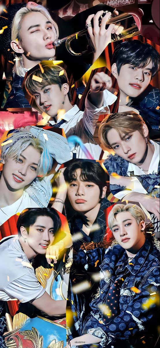 The Stray Kids OT8 Poses by the Ocean Wallpaper