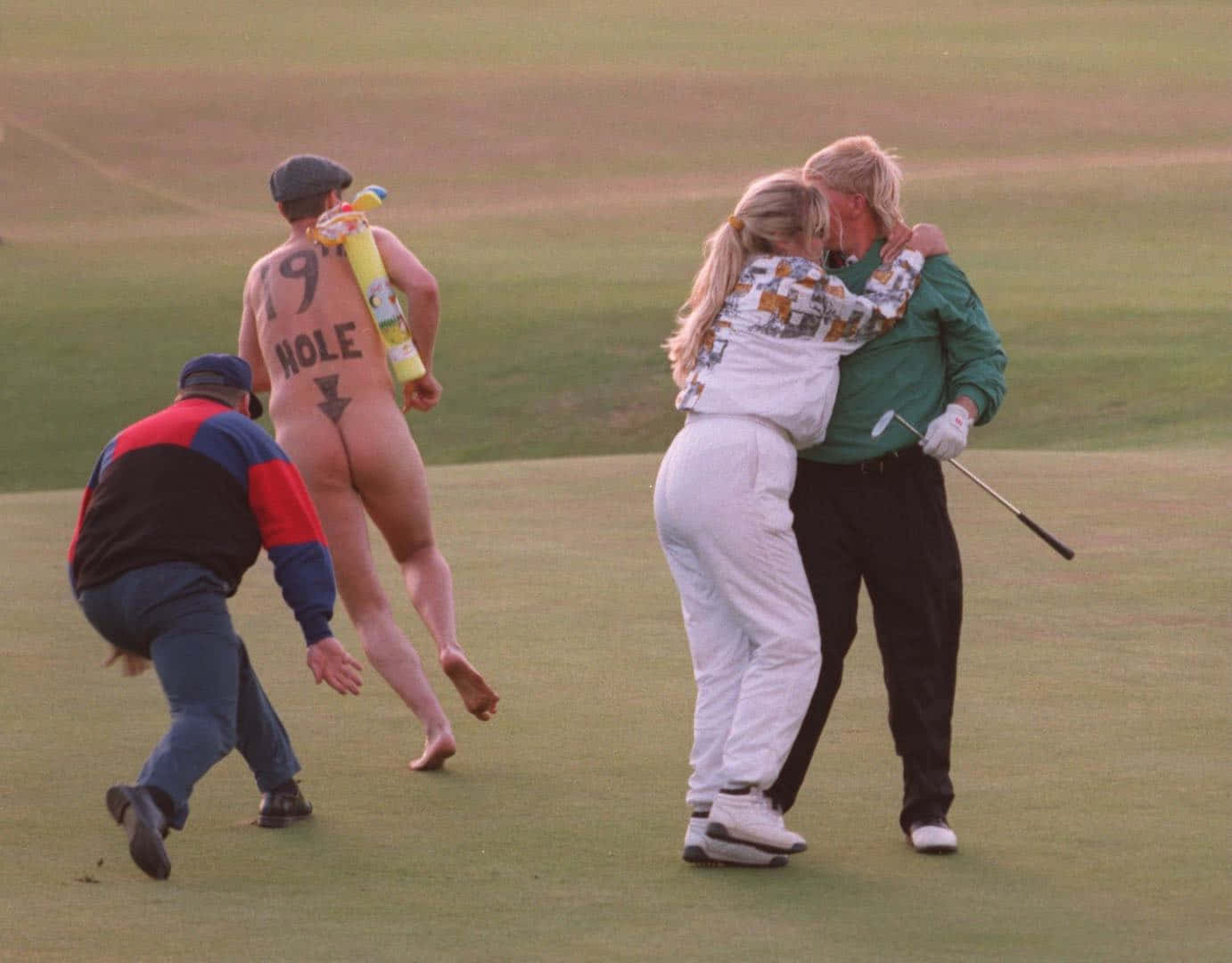 Streaker Onderbreekt Golfviering Achtergrond