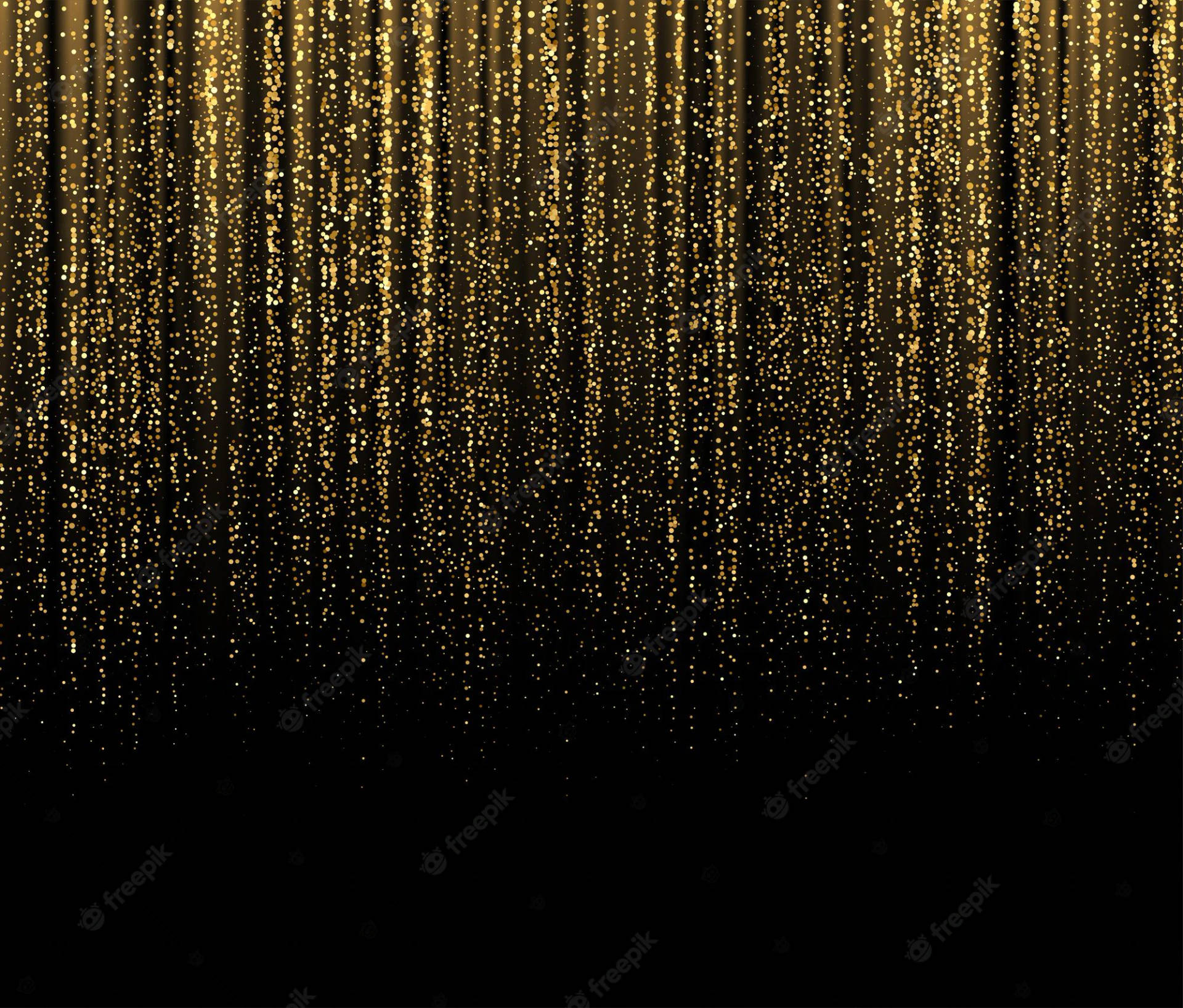 Streaks Of Gold Glitter Black Backdrop