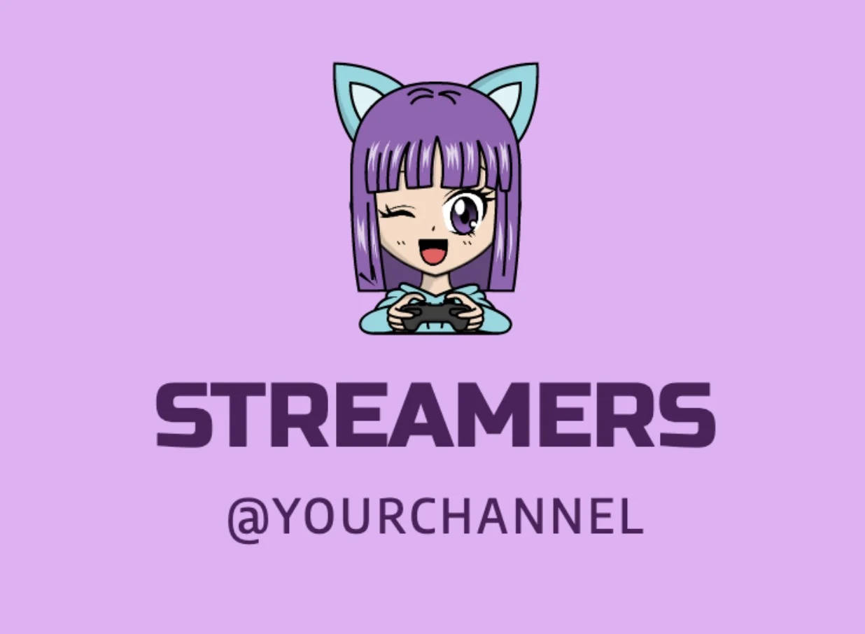 Streamer Girl Gamer Logo Picture