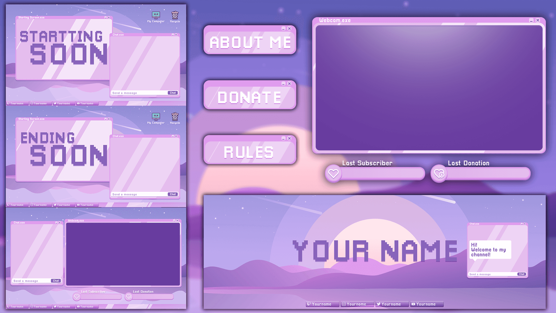 A Purple Desktop With A Purple Background
