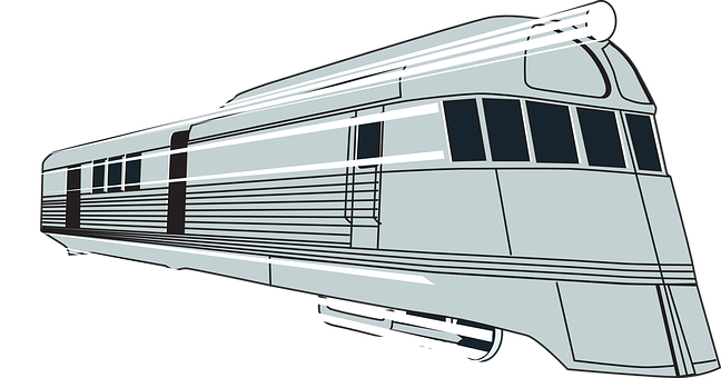 Streamlined Train Illustration PNG
