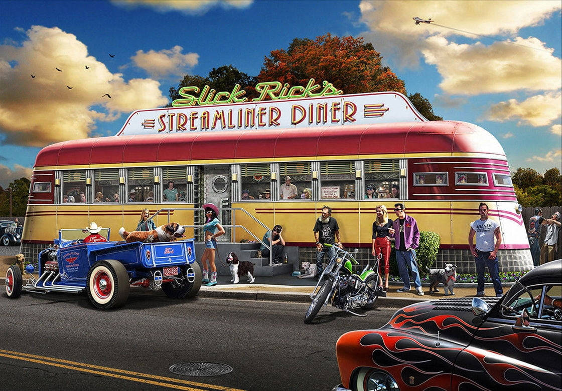 Streamliner 50s Diner Wallpaper