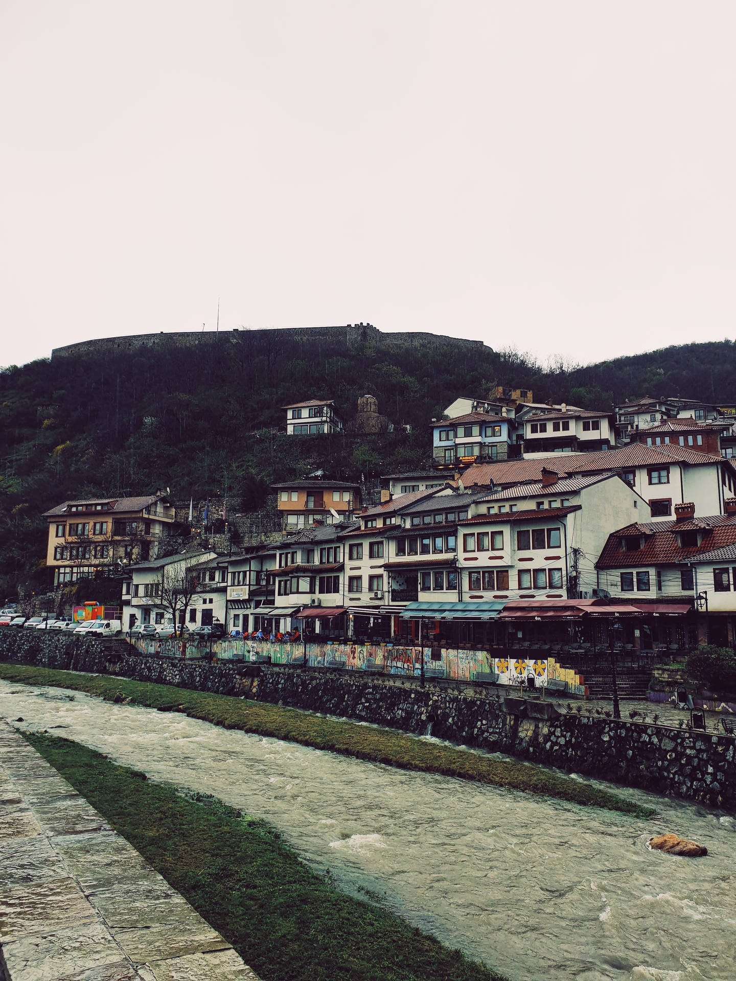 Street And Houses In Kosovo Background