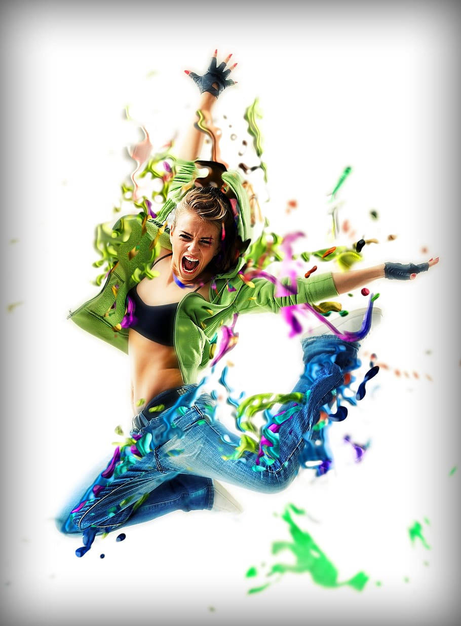 "Unleashing Rhythm: A Street Dancer in Action" Wallpaper