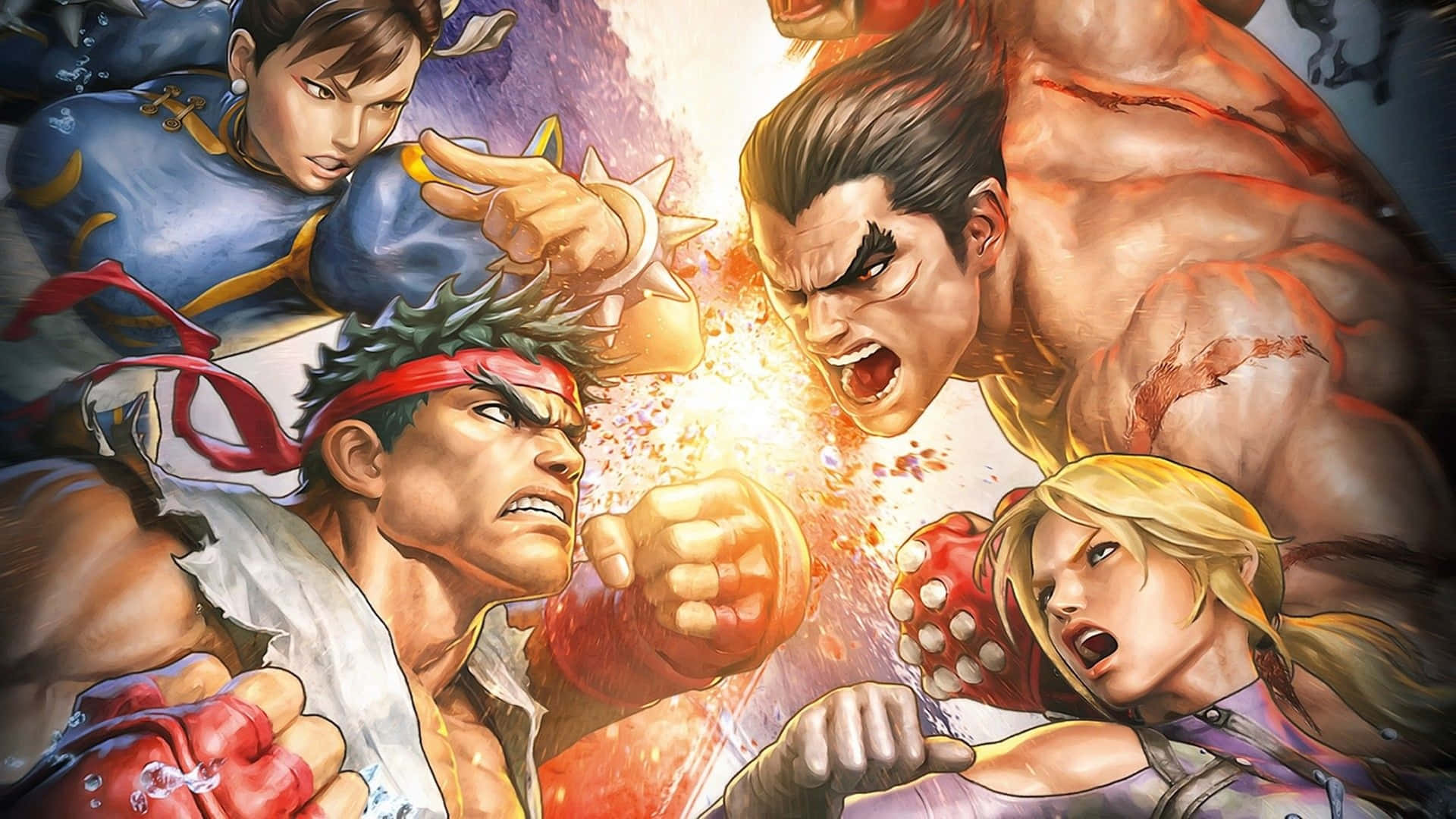 Einzusammenstoß Von Fäusten - Street Fighter 4k Wallpaper