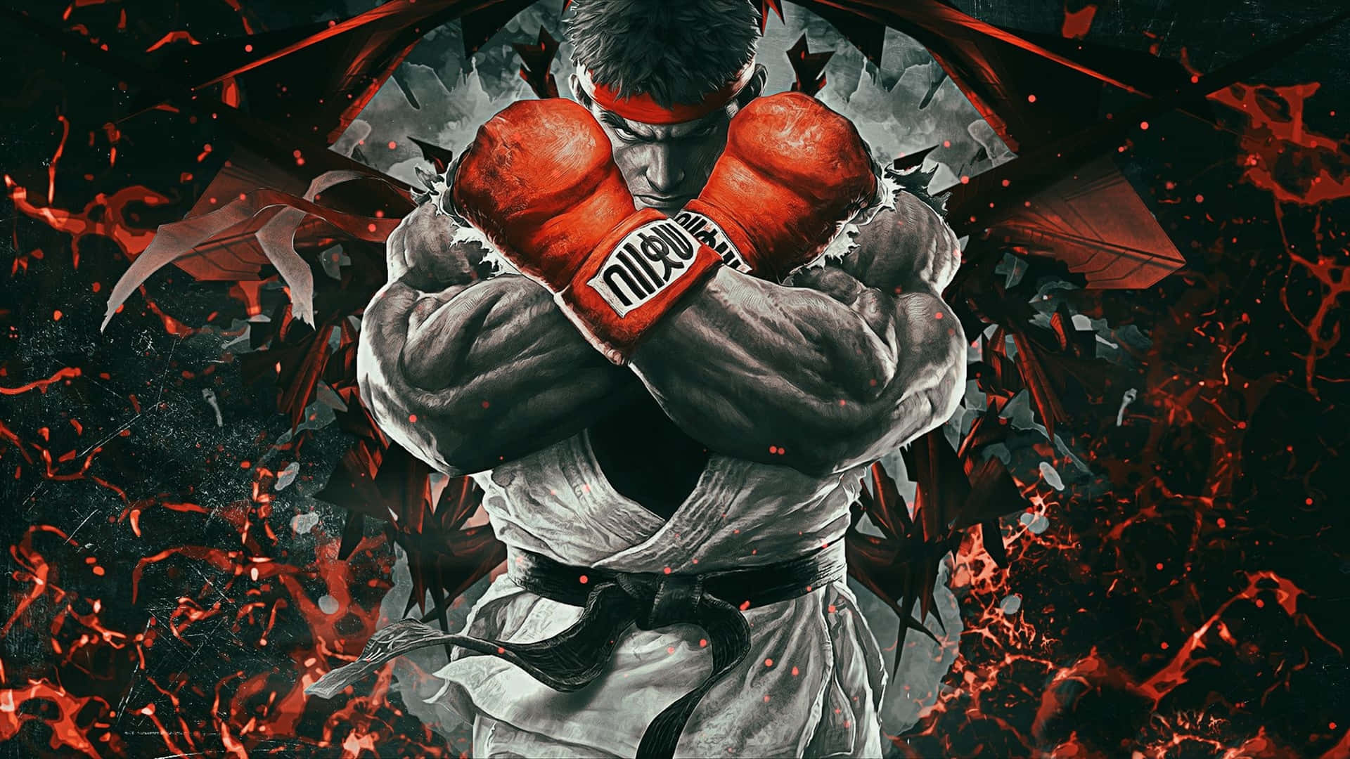 Ryu Med Handske Street Fighter 4k UHD Tapet Wallpaper