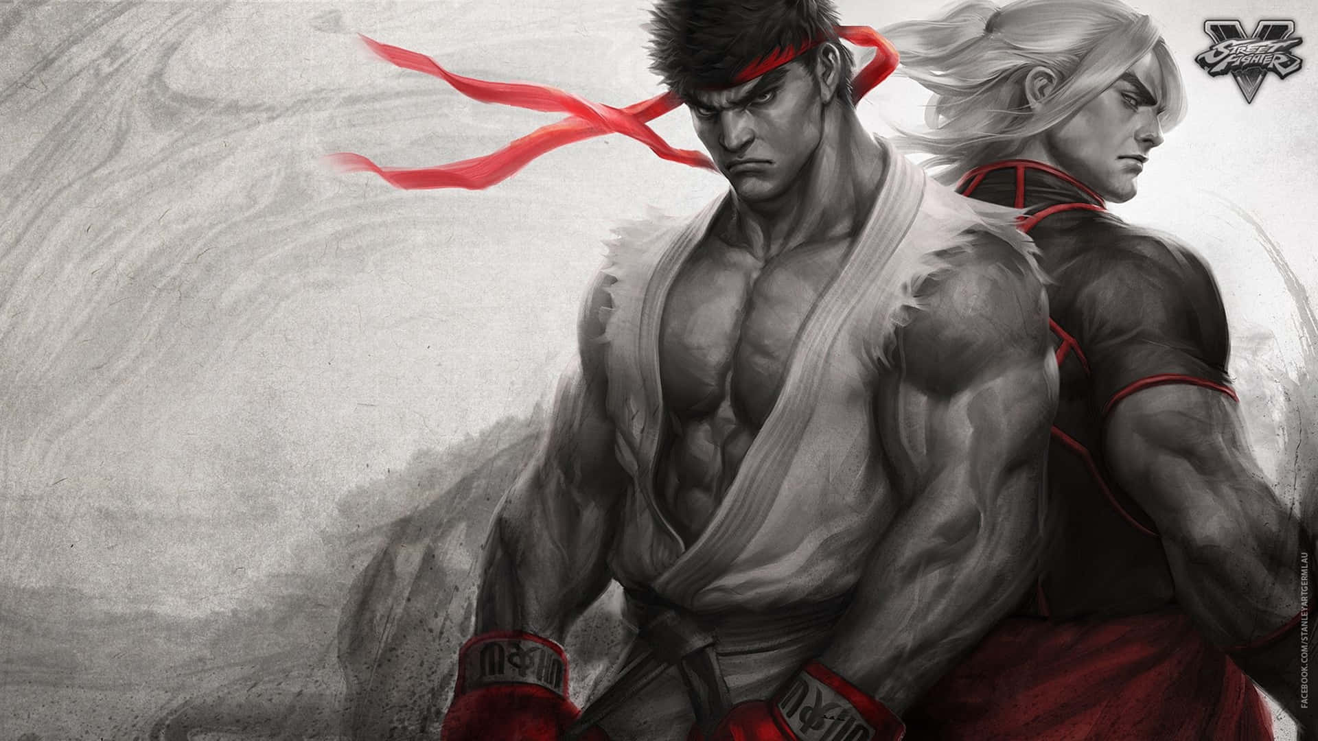 Ryu & Ken Street Fighter 4k Tapet: Vis dit kampudløste stil med dette 4K Ryu & Ken Street Fighter tapet Wallpaper