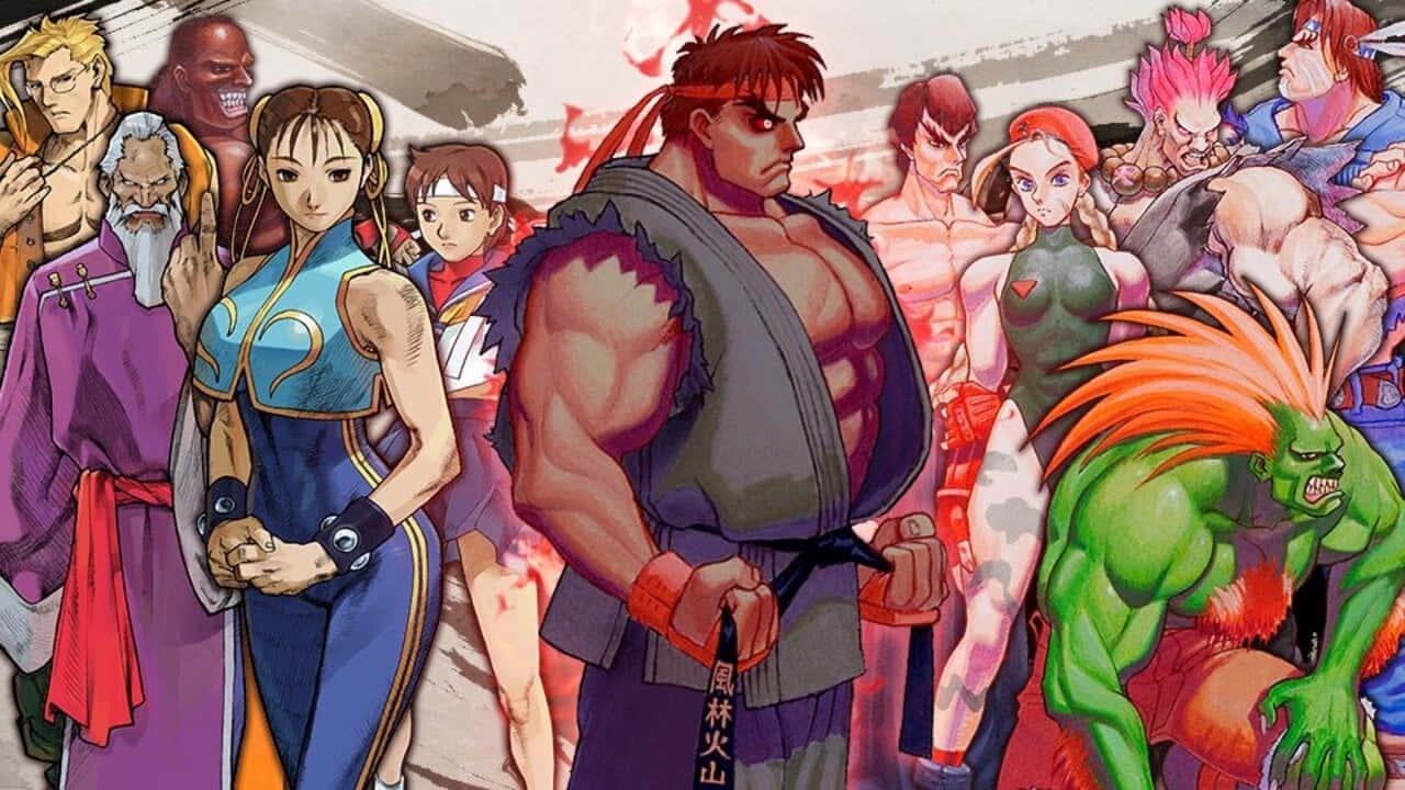 Street Fighter Alpha Characters Collage Wallpaper