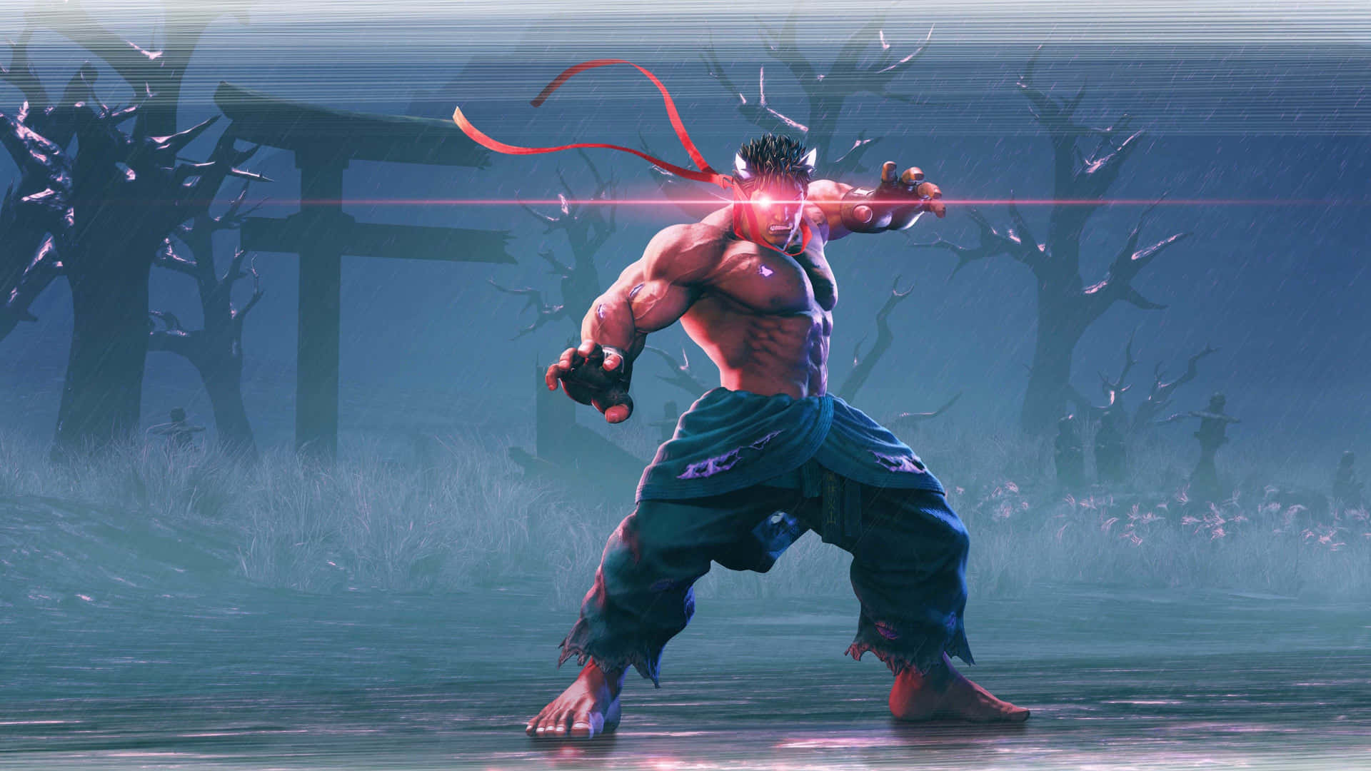 Captivating Street Fighter Characters in Action Wallpaper
