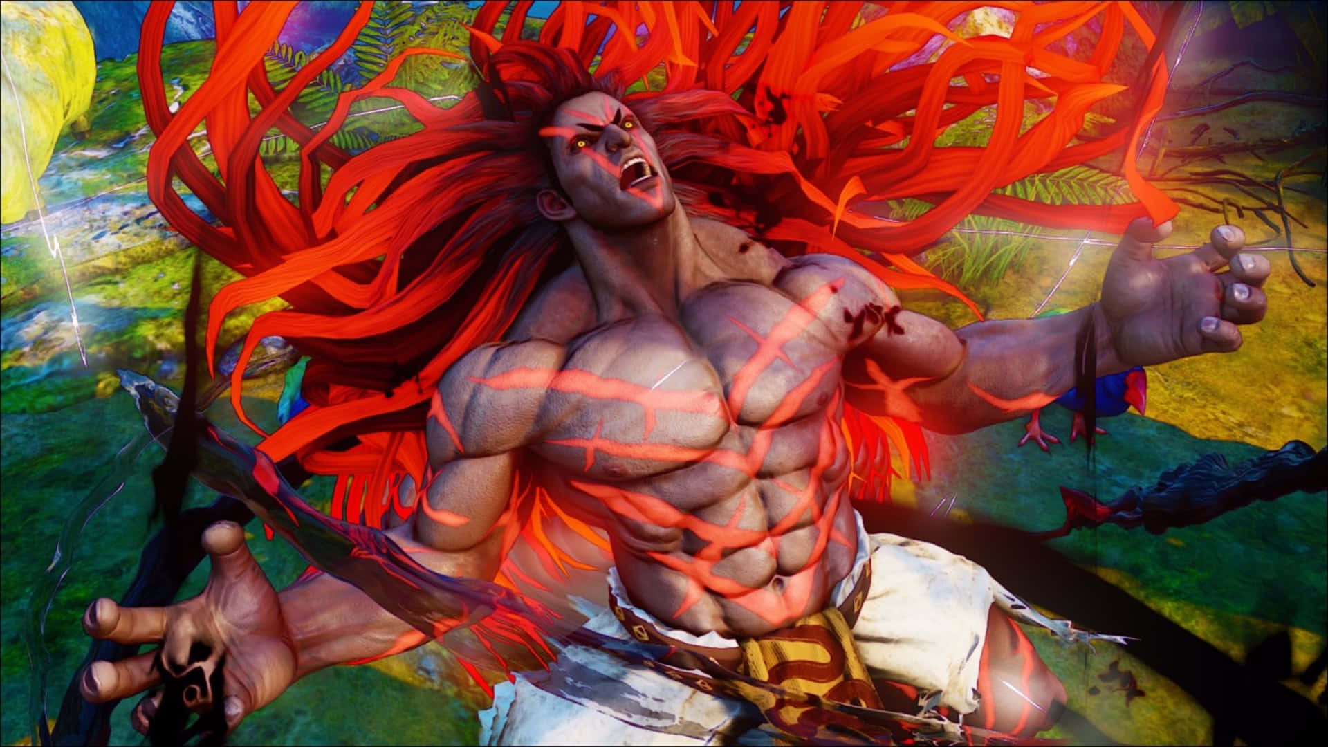 Classic Street Fighter characters in action. Wallpaper