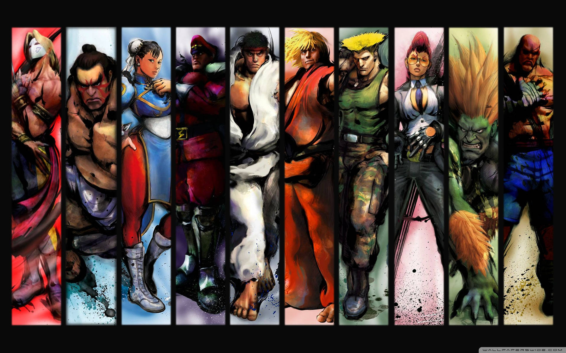 Street Fighter Characters Collage Wallpaper