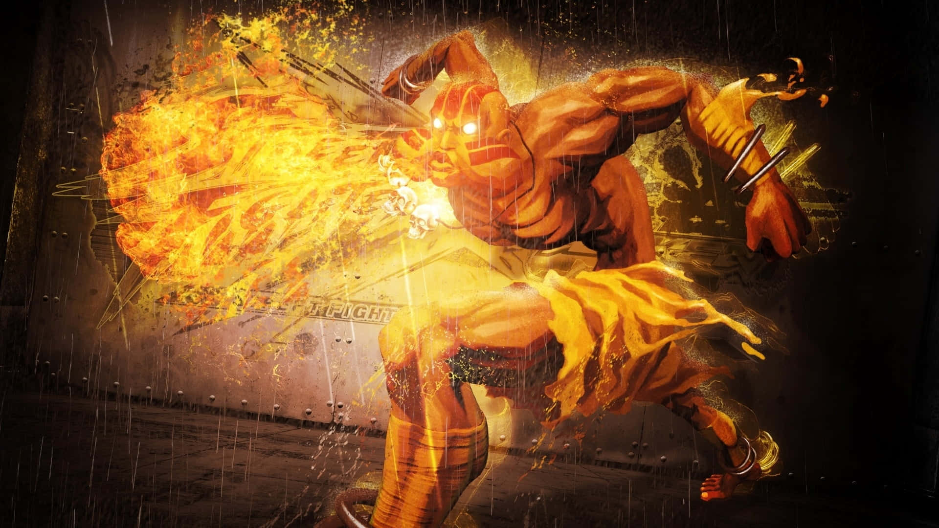 Street Fighter Dhalsim Fire Breath Attack Wallpaper