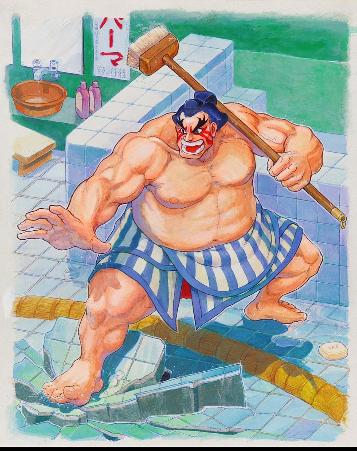 Street Fighter E Honda Bathhouse Break Wallpaper
