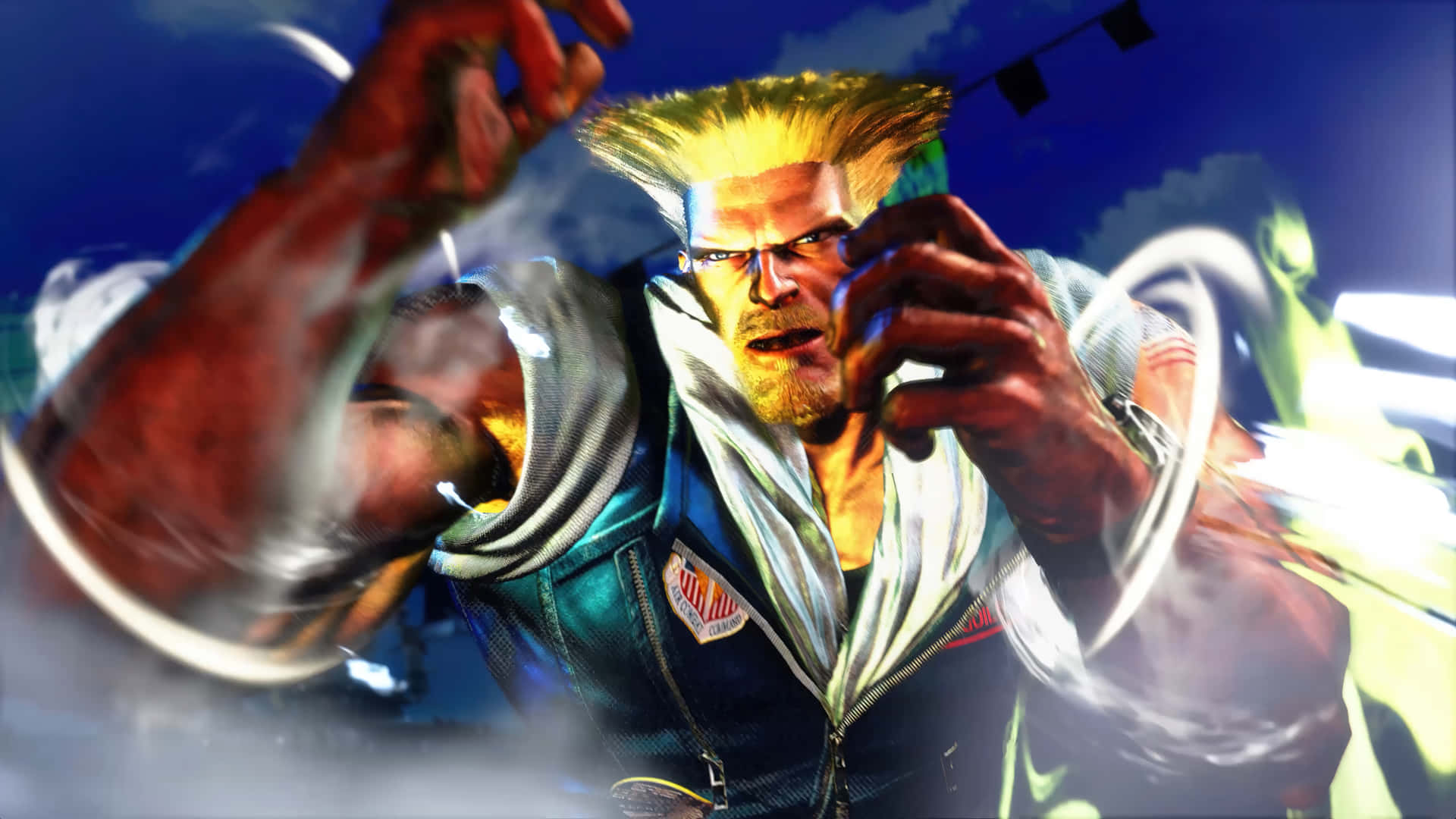 Street Fighter Guile Action Pose Wallpaper