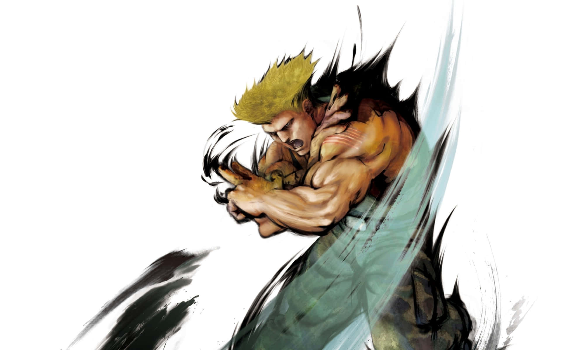 Street Fighter Guile Action Pose Wallpaper