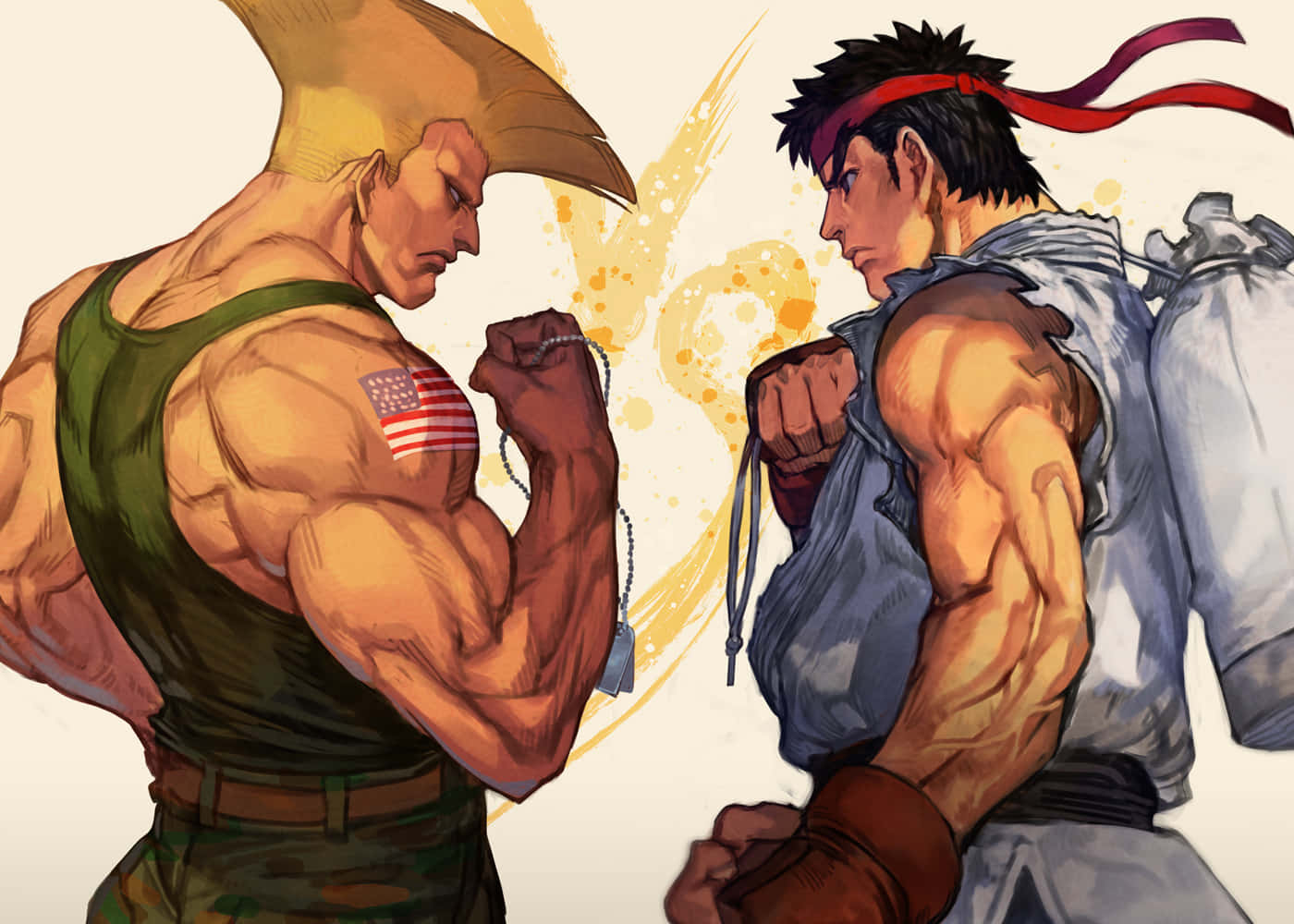 Street Fighter Guilevs Ryu Faceoff Wallpaper