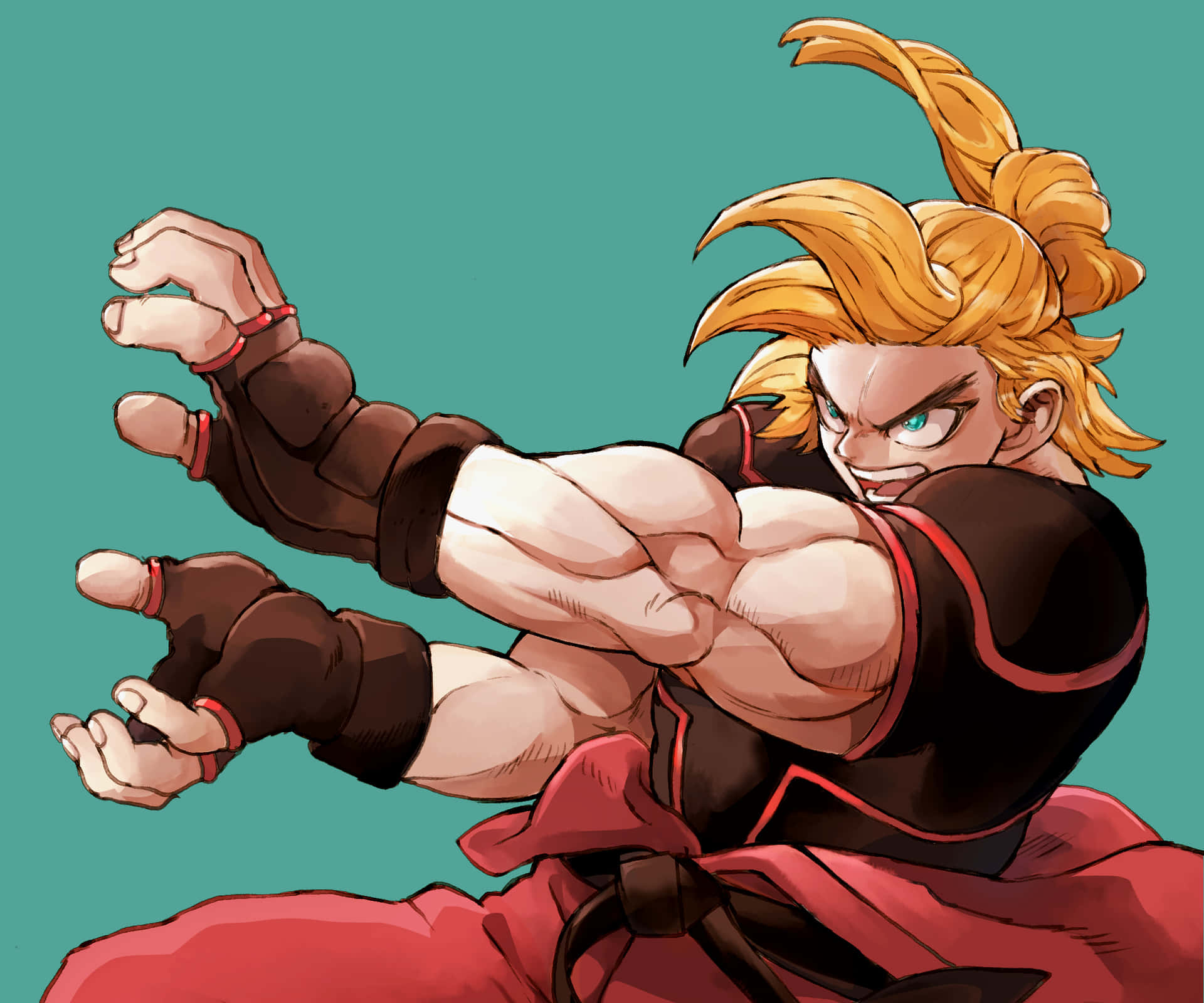 Street Fighter Ken Action Pose Wallpaper