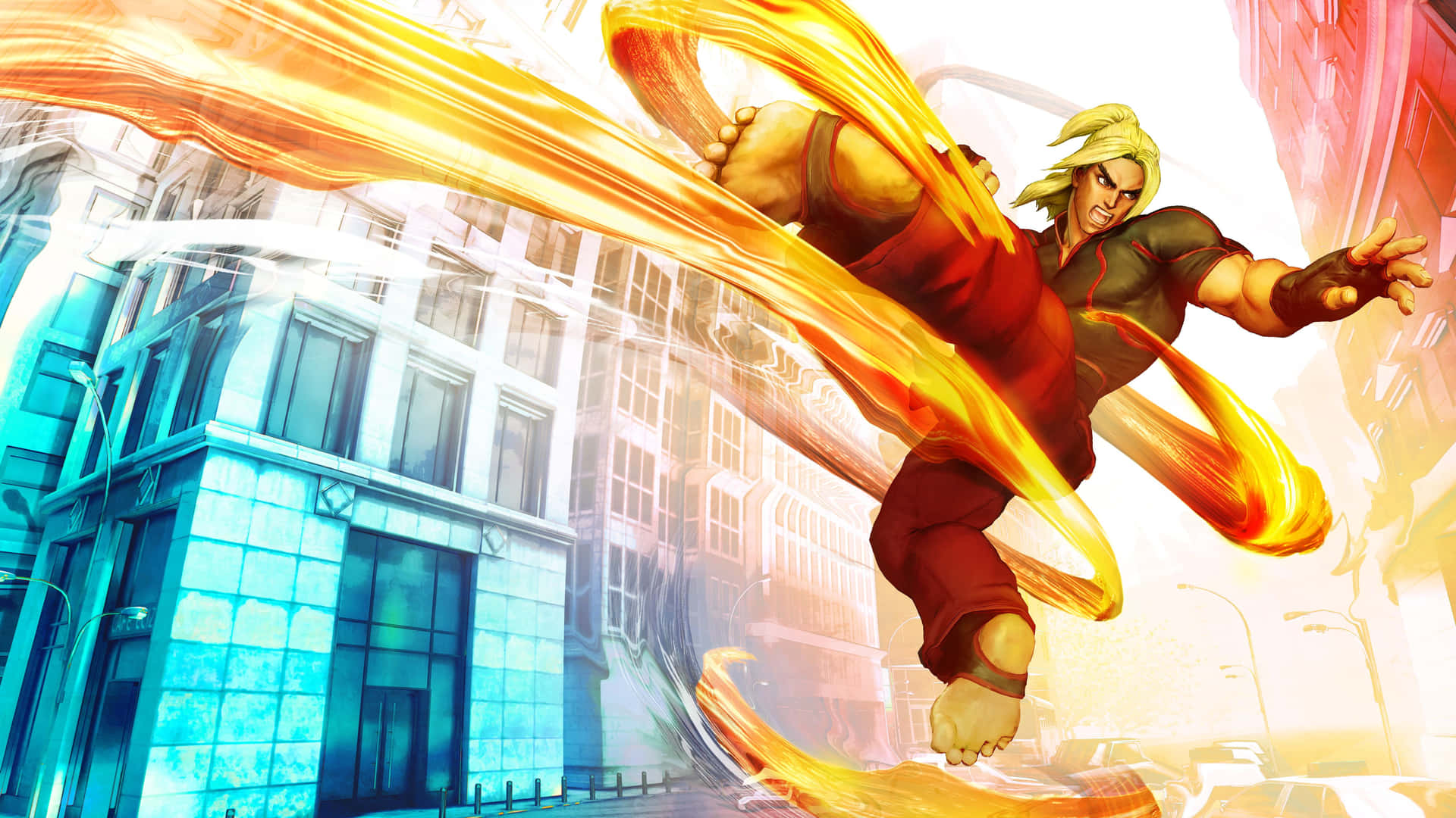 Street Fighter Ken Masters Action Wallpaper